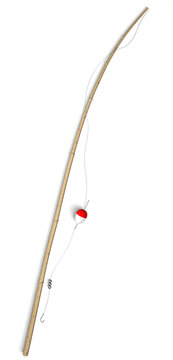 Fishing tackle pole isolated on white