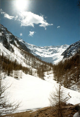 Fototapeta premium Snow mountain valley