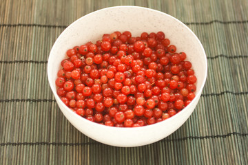 Frisch gezupfte und gewaschene Johannisbeeren