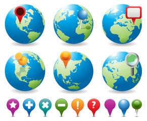 Globes & Navigation Icons