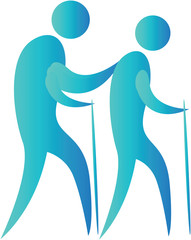 human walking using stick