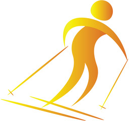 human skiing using gear