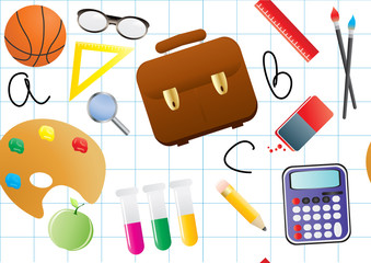 educational objects on a white background