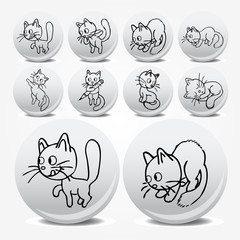 Cartoon cats vector background