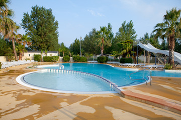 swimming pool with slides