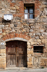 Door and window of house in Monteriggioni