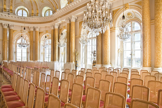Ball room in Royal Castle in Warsaw.