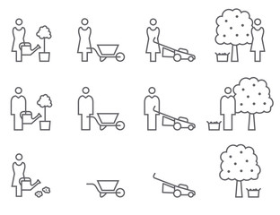 Icon Set Gartenarbeit
