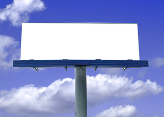 Blank billboard with sky