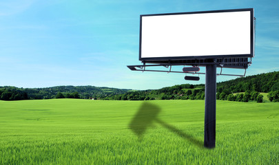 Blank billboard in nature