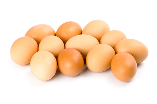 twelve brown eggs