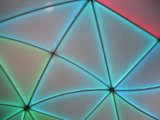 Illuminated canvas canopy. Background