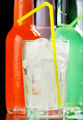 bottles with tasty drink