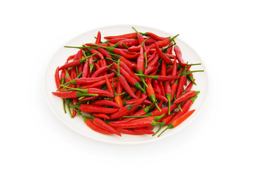 Hot peppers isolated on the white background