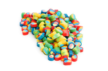 Colourful sweets isolated on the white background