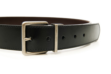 Leather belt isolated on the white background