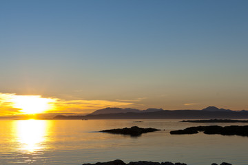 Sunset over the point of Sleat on the Isle of Skye