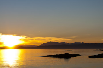 Sunset over the point of Sleat on the Isle of Skye