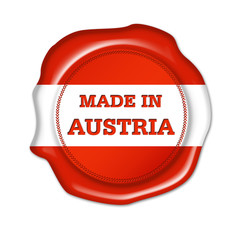 made in austria button, siegel, stempel