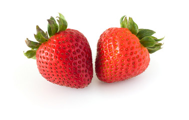strawberries isolated on white