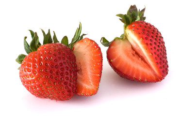 strawberries isolated on white