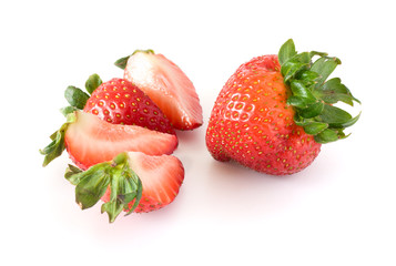 strawberries isolated on white