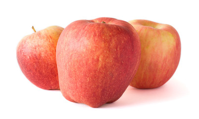 three apples isolated on white