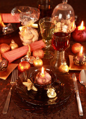Luxury place setting for Christmas