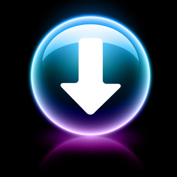 neon glossy icon - download