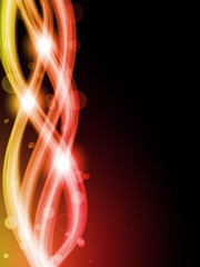 Abstract Colorful Waves on Black Background