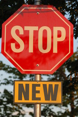 New stop sign
