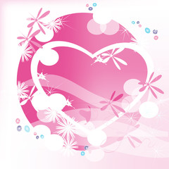 Fototapeta na wymiar Heart on a pink background
