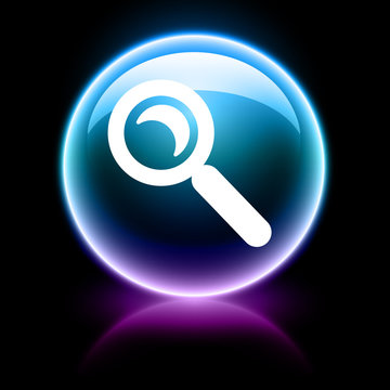 neon glossy icon - search