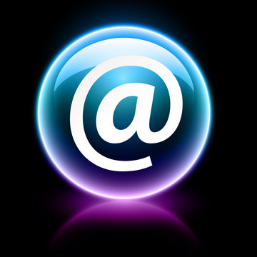 neon glossy icon - email