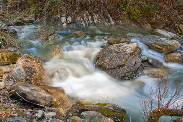 Waterfall with stones