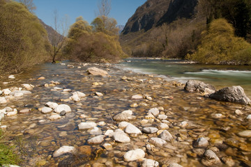 Waterfall with stones