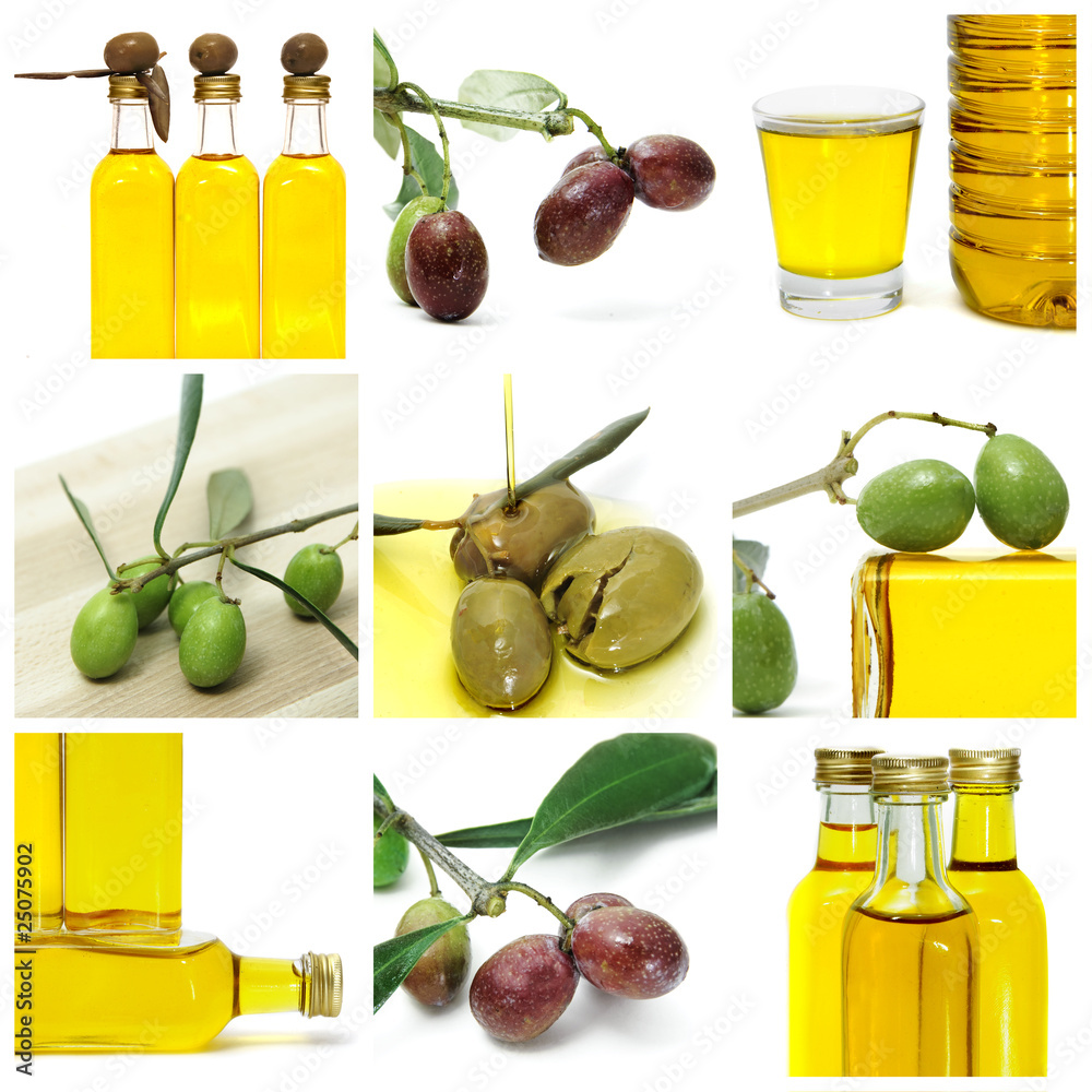 Sticker olive oil collage