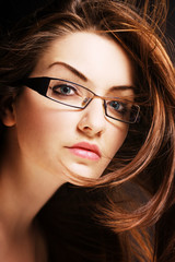 Young woman wearing glasses