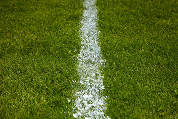 Weiße Linie auf Rasen