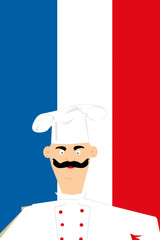 Koch aus Frankreich M&uuml;tze Flagge