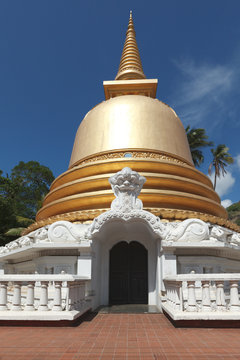 Buddhist dagoba (stupa) in Golden Temple, Dambulla, Sri Lanka
