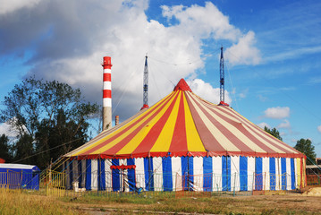 striped circus tent © Mikhail Olykainen