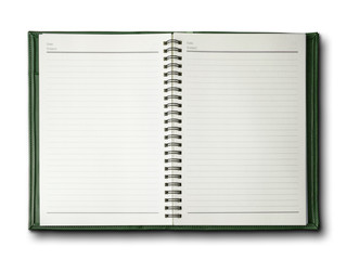 Green cover notebook