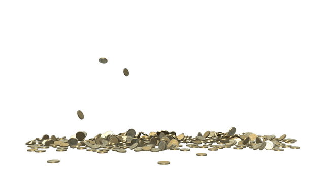 Pound coins fall from right to left. Comes with Alpha.