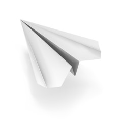 vector white origami plane