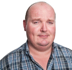 Fototapeta premium close up upset portrait overweight male