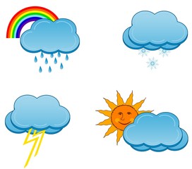 vector illustration of a weather icons set