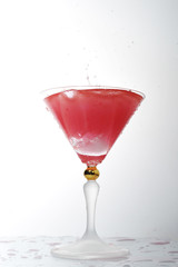 liquid in cocktail glass