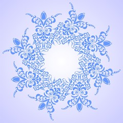 Circular pattern from branches and flowers