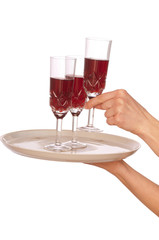 three glasses champagne